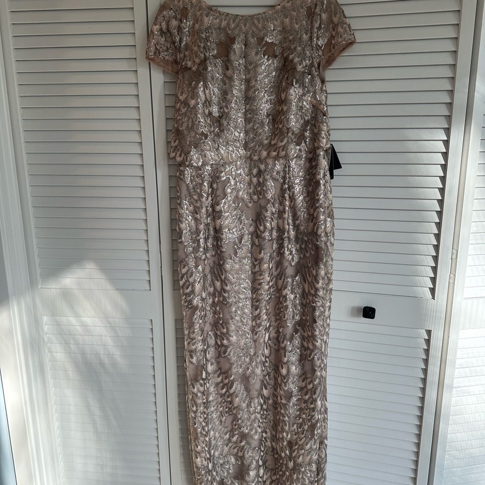 Adrianna Papell Gold Maxi Dress - Picture 5 of 12